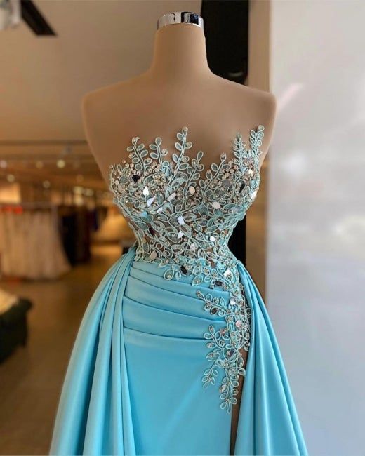 Sexy Sleeveless Sparkly Sequins Mermaid Prom Dress with Train - VelvetHem