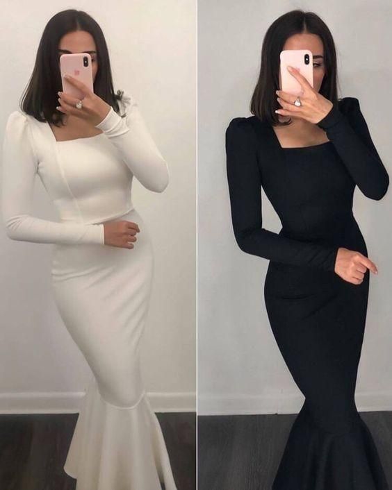 Prom evening Dresses Mermaid Modest Prom dress Party Evening Gowns - VelvetHem