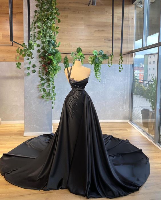 New Arrival black Long evening Prom Dress