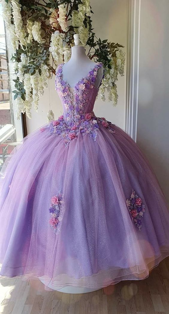 A Line Tulle Long Lace Evening Dress Prom Dress - VelvetHem