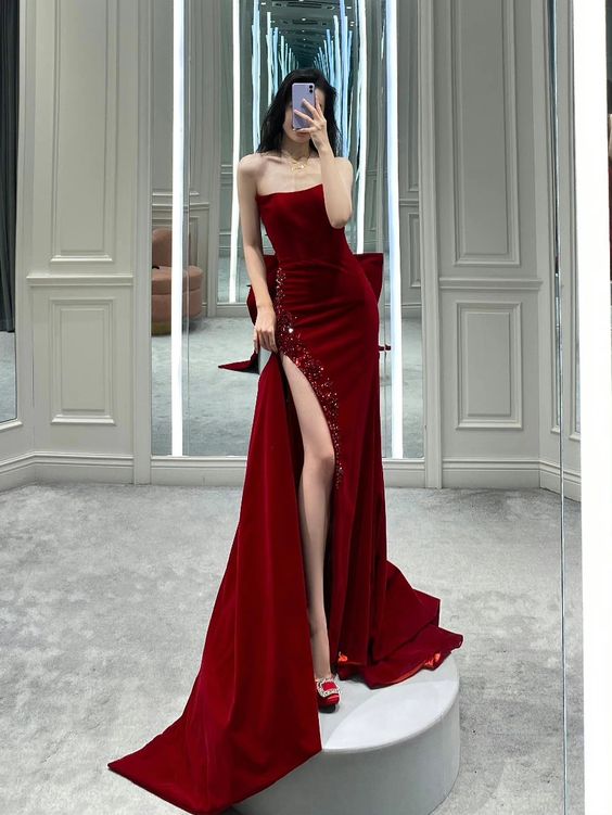 Sexy Mermaid Prom Dress With Hight Split - VelvetHem