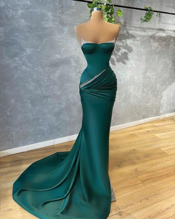 Mermaid Beading long Evening Prom Dress - VelvetHem