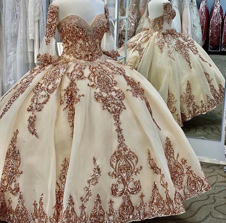 Charming off the shoulder ball gown sweet 16 dress wedding gown - VelvetHem