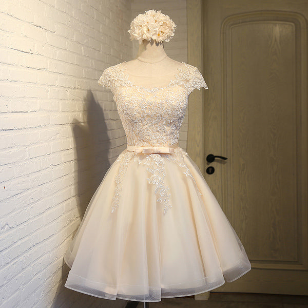 Charming A-line lace short prom dress,homecoming dresses - VelvetHem