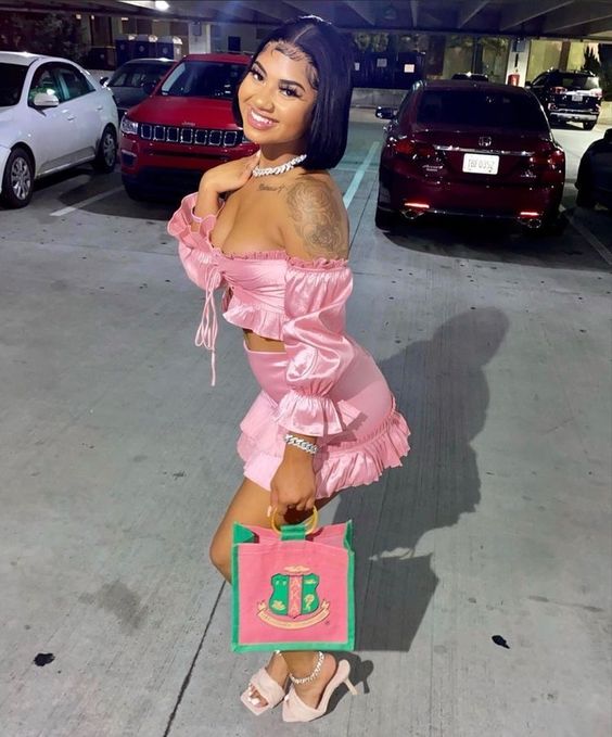 21st Birthday Outfits Black Girl Pink Two Piece Party Dress Short Homecoming Dress Y688 - VelvetHem