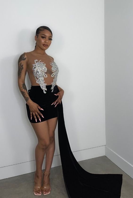 Black Sexy Club Dresses See-through Party Dress - VelvetHem