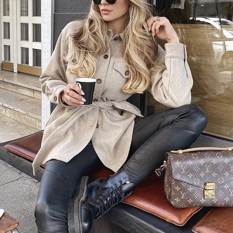 DressBetty - Vintage Woolen Camel Soft Long Coats