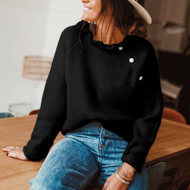 DressBetty - Women Casual Sweater Spring Autumn Long Sleeve Basic Knitted Tops Loose Pullover White Khaki Sweaters for Women - VelvetHem