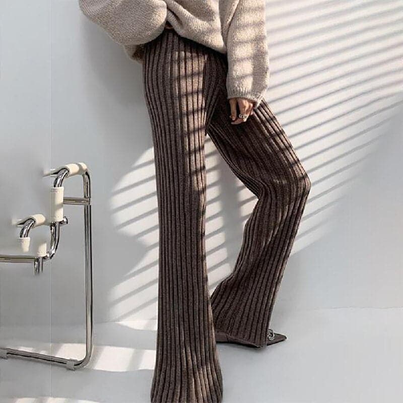 DressBetty - Women Casual Pants New Knitted Wide-leg Pants - VelvetHem