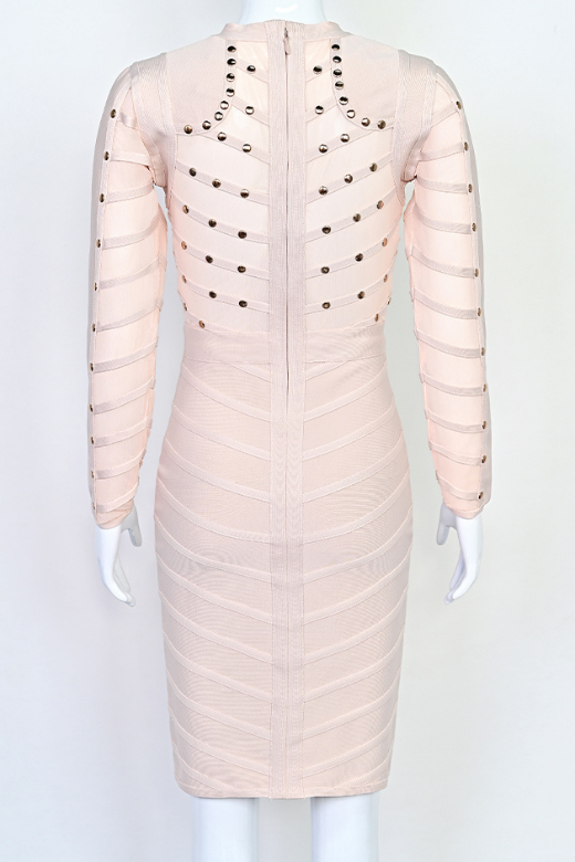 Rosa Long Sleeve Bodycon Dress - Cream