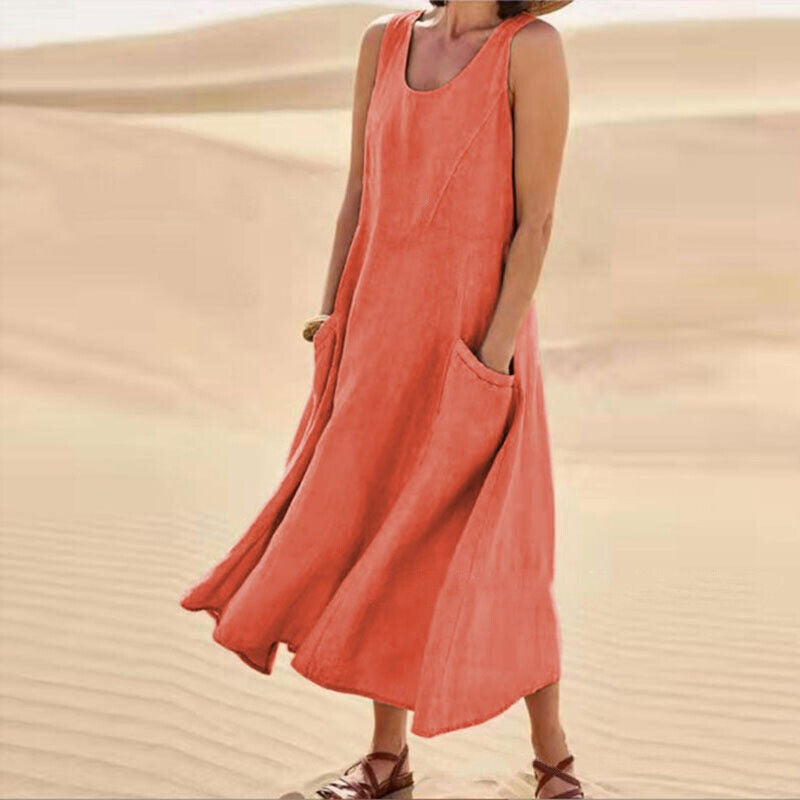 Fabiana Minimalist Dress with Pockets Elevated Occasion Wear