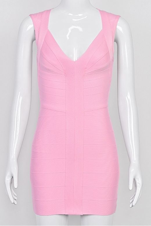 Sabrina Bandage Mini Dress - Dusty Pink