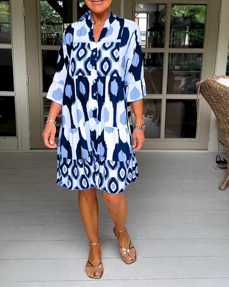 Cristina Vintage Dress with Print for Women Boutique Wardrobe Pick