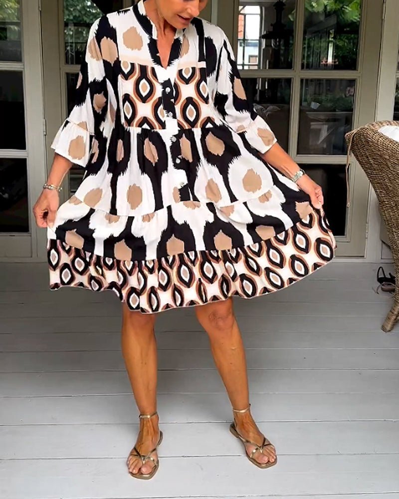 Cristina Vintage Dress with Print for Women Boutique Wardrobe Pick