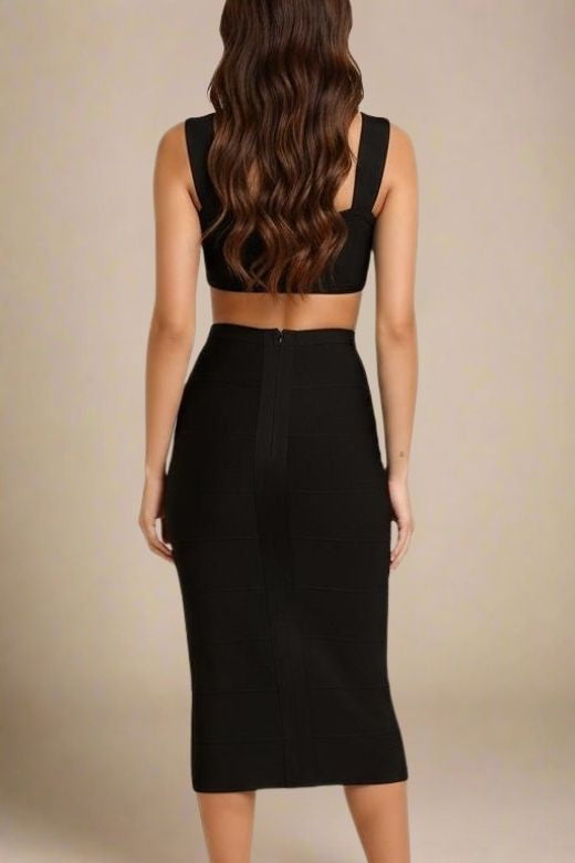 Sasha Bandage Midi Dress - Classic Black