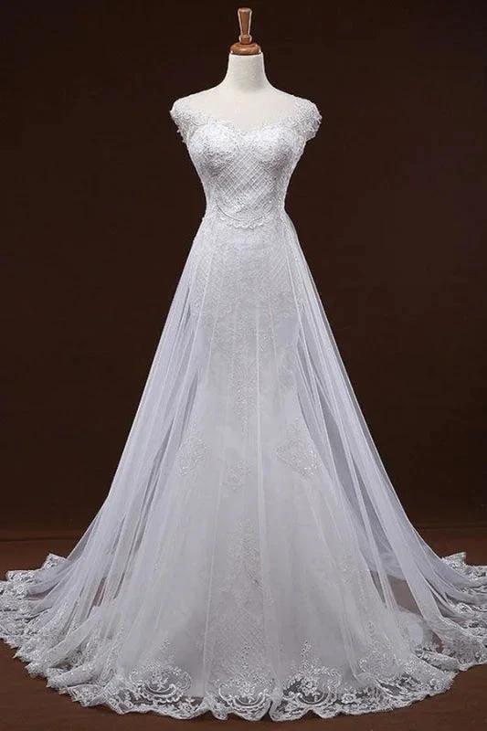 Sequine Appliques Tulle Pretty Mermaid Elegant Wedding Dresses (ZD14713)