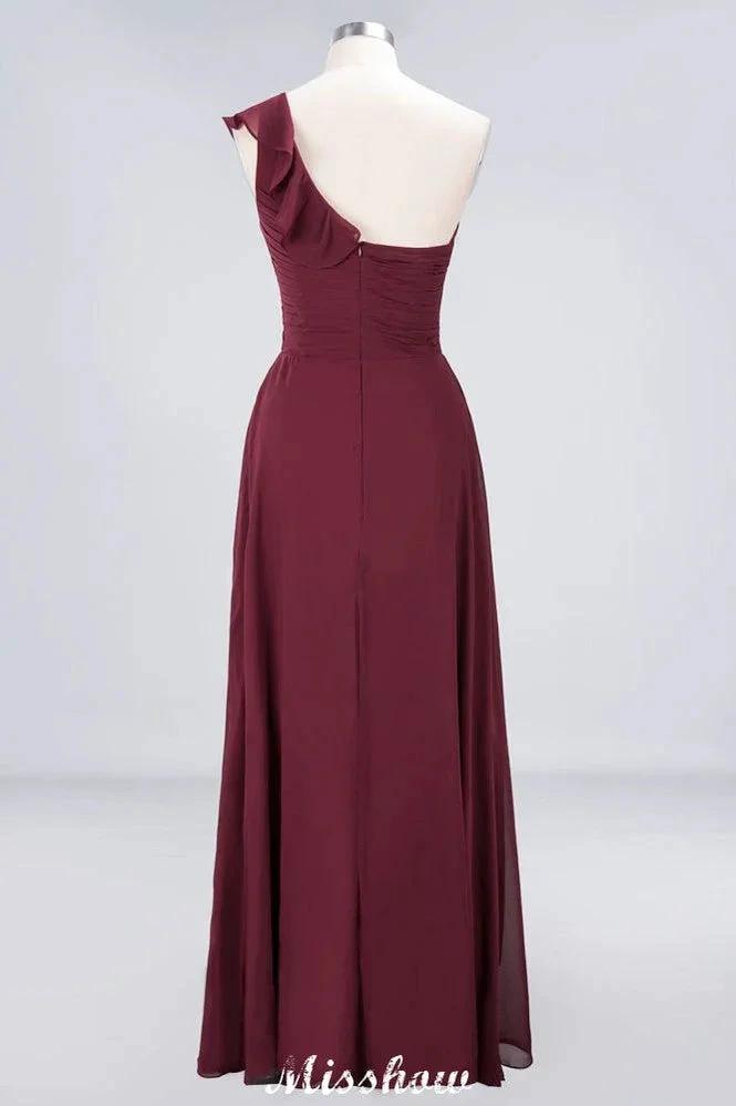 Sexy One-Shoulder Sweetheart Sleeveless Bridesmaid Dress Ruffles Beach Wedding Party Dress (ZD12906)