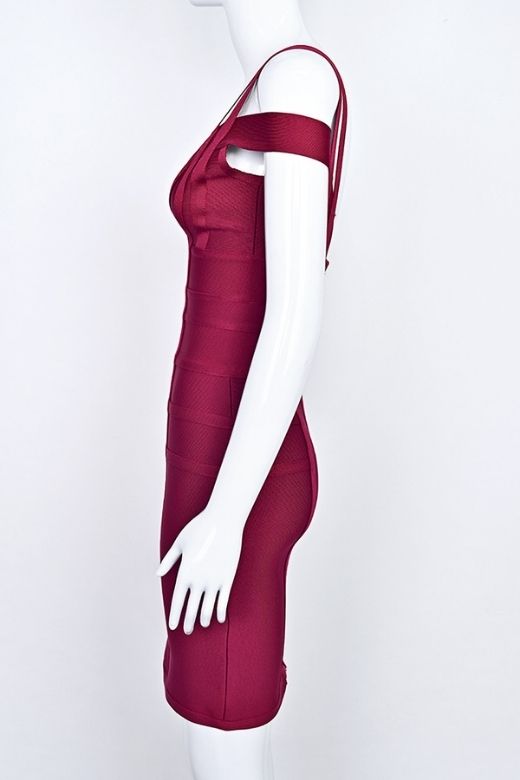 Sia Bandage Dress - Red Wine