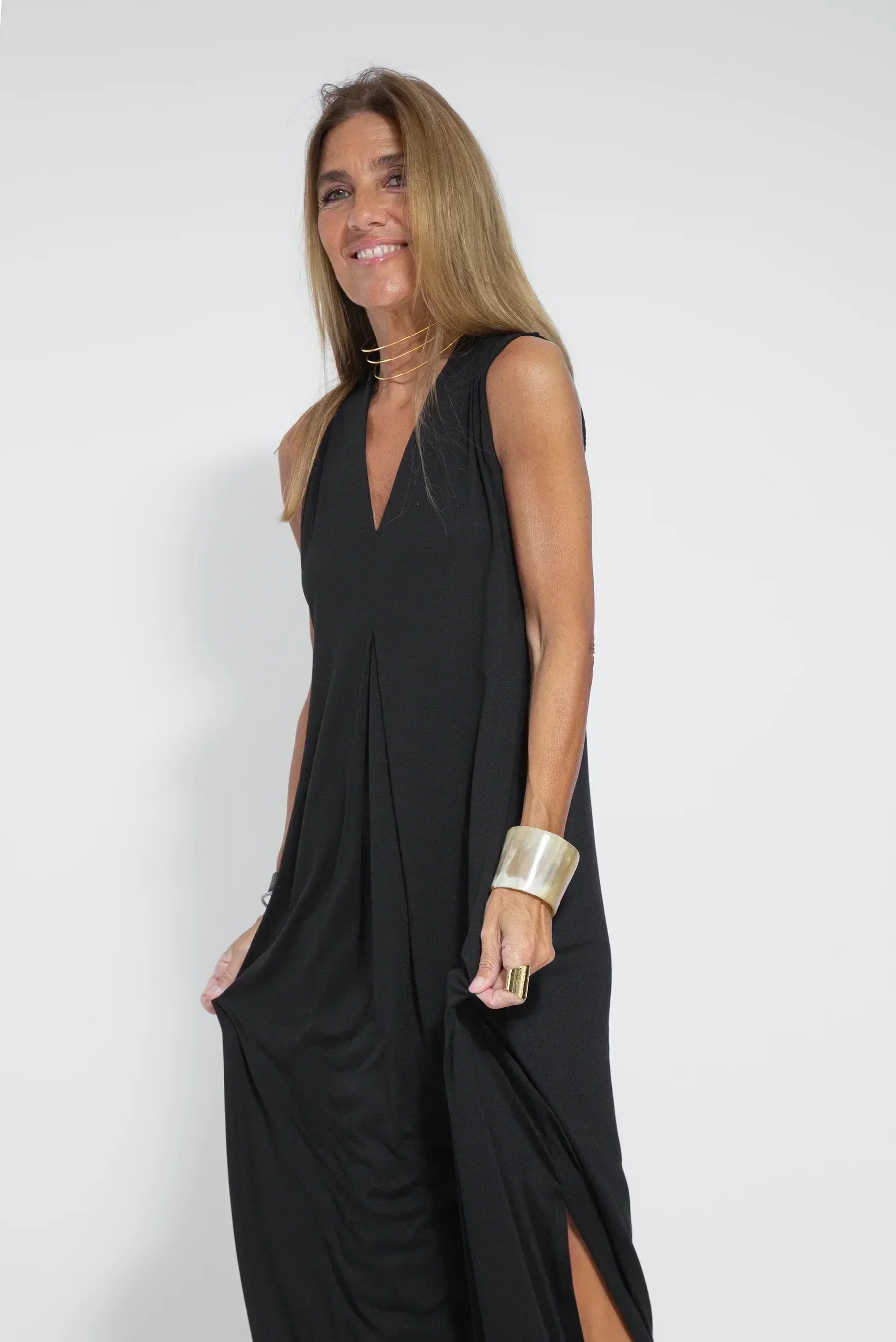 Margarita Elevated Slimming Dress with Vest Occasion Wear