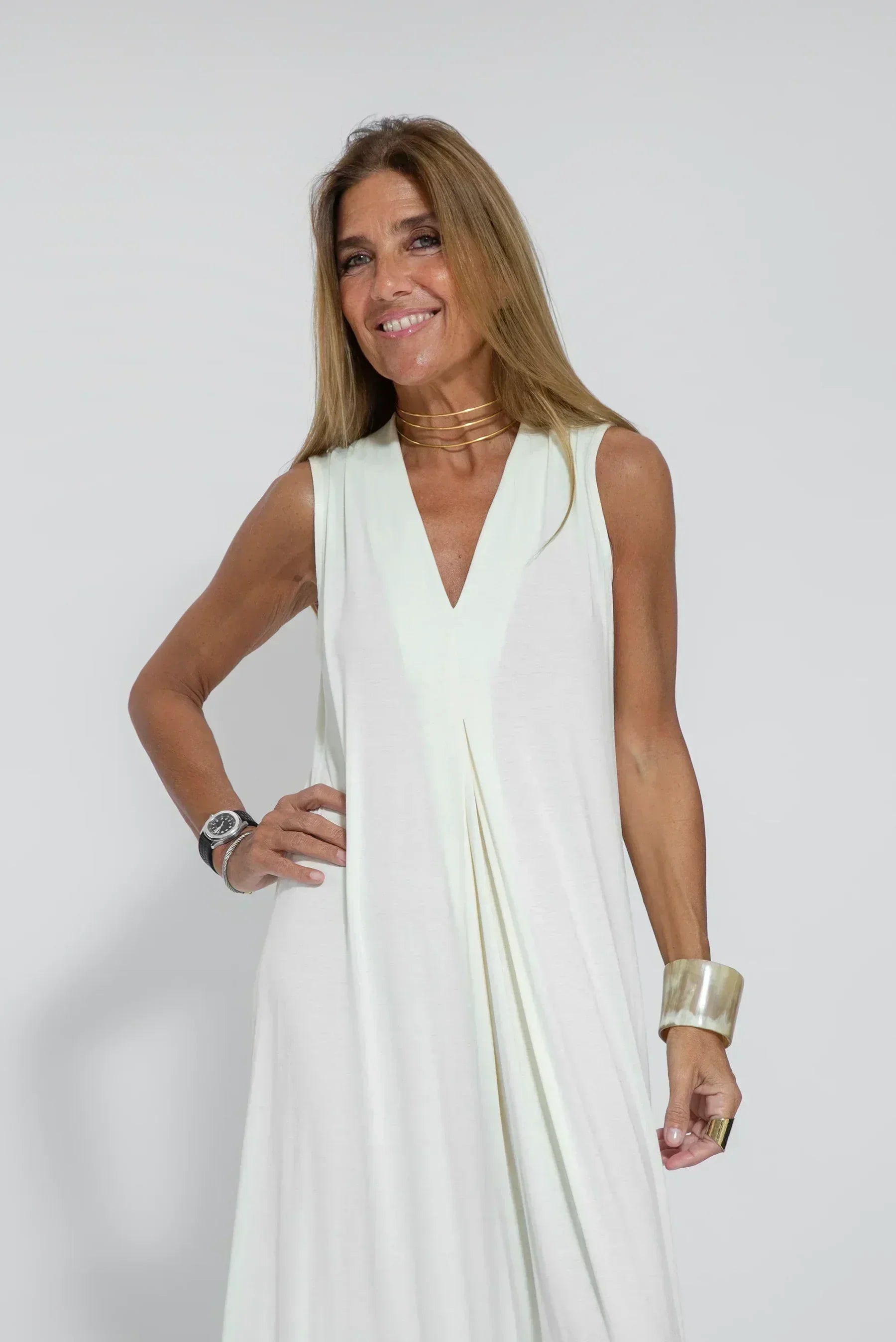 Margarita Elevated Slimming Dress with Vest Occasion Wear