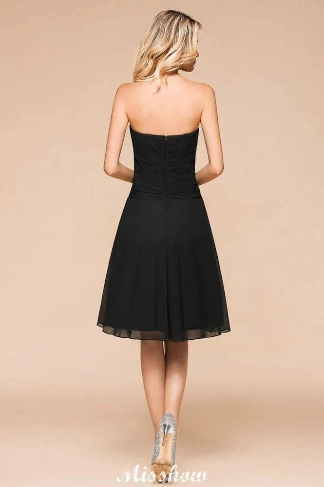 Sleeveless Black Tie Affair Special Occasion Dress Mini Bridesmaid Dress (ZD12950)