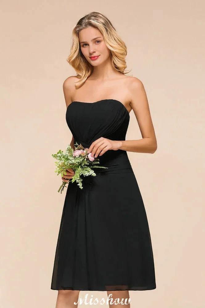 Sleeveless Black Tie Affair Special Occasion Dress Mini Bridesmaid Dress (ZD12950)