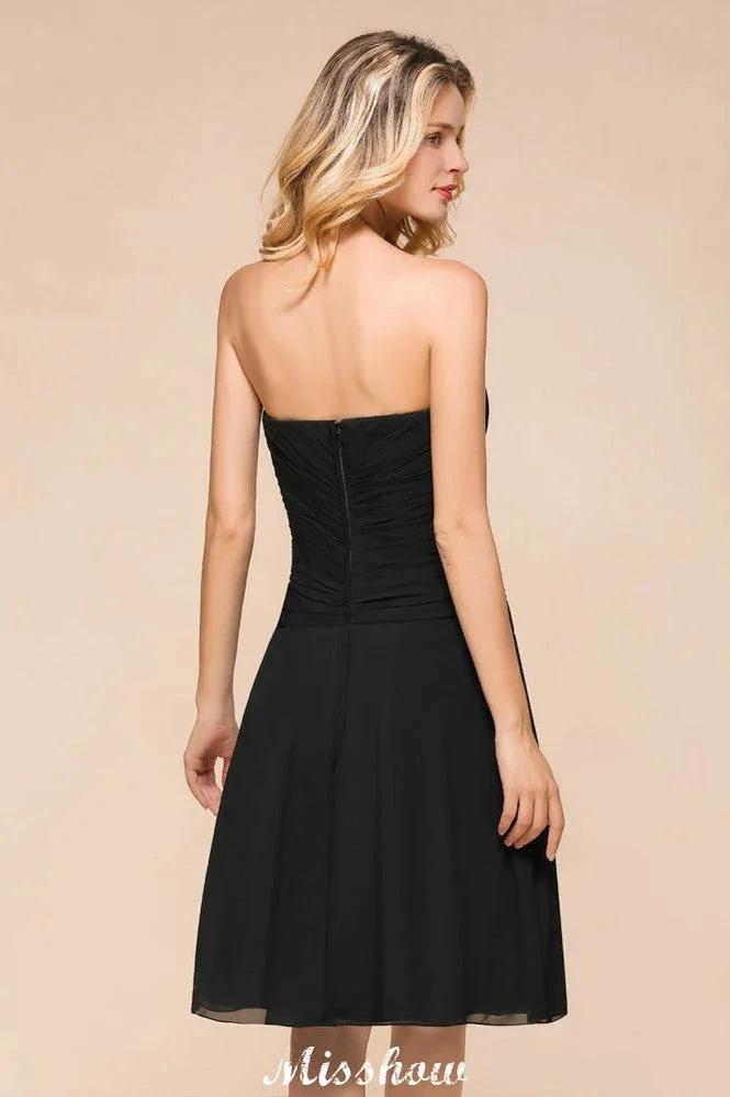 Sleeveless Black Tie Affair Special Occasion Dress Mini Bridesmaid Dress (ZD12950)