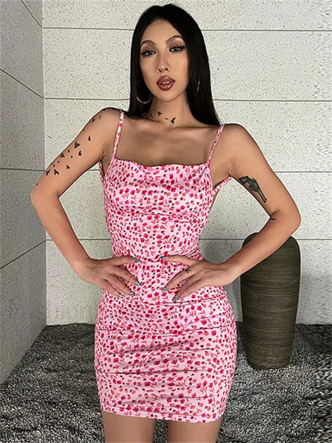 Sling Wrap Bodycon Dress with Relaxed Everyday Styling Boutique Fashion Style