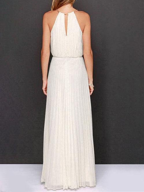 Solid Sleeveless Off shoulder Dress
