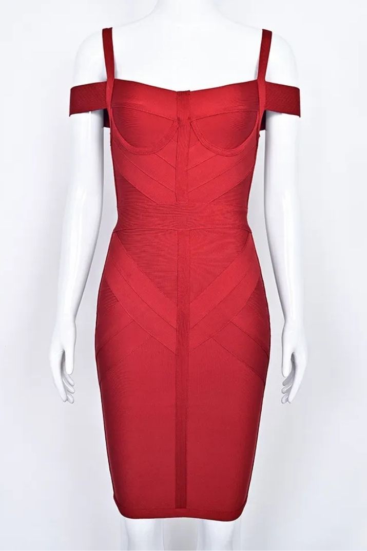 Sophia Bandage Dress - Lipstick Red