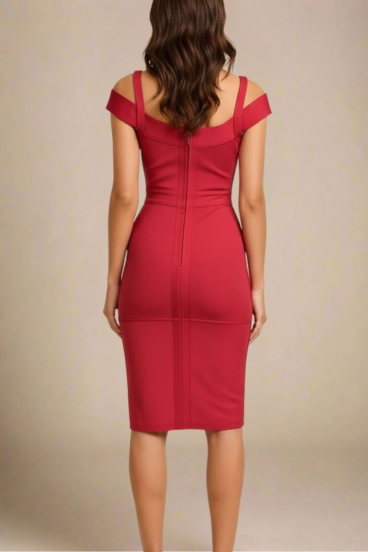 Sophia Bandage Dress - Lipstick Red
