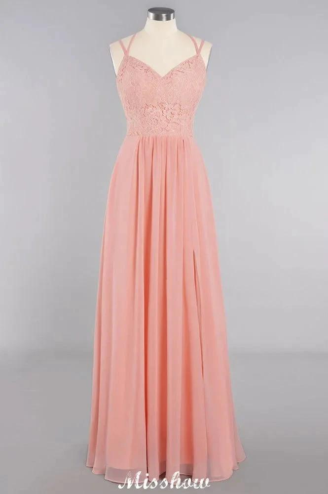 Spaghetti Slim Side Split Bridesmaid Dress Sky Blue V-Neck Wedding Party Dress (ZD12892)