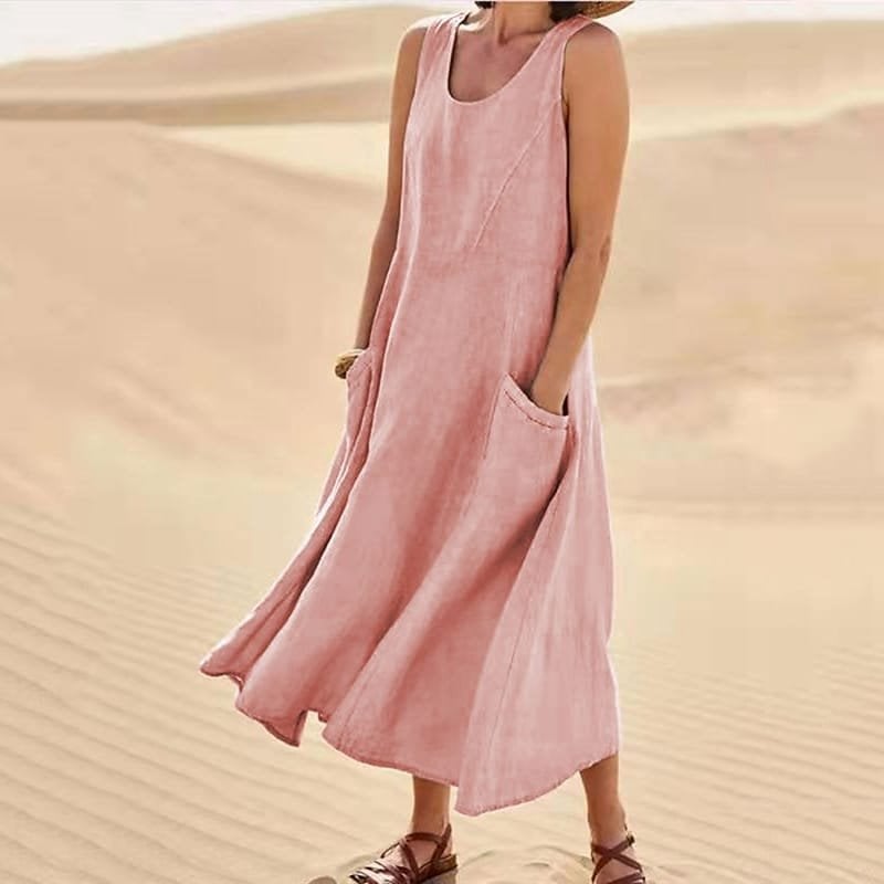 Gundisalva Timeless Sleeveless Dress with Pockets Chic Silhouette Collection