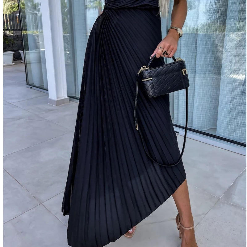 Alberta Luxe Maxi Dress with Hemstitch Evening Wear Edit