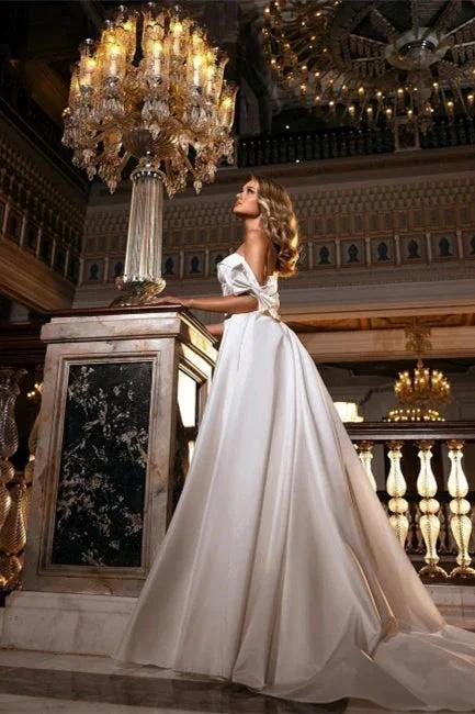 Stunning Off Shoulder White Floral Mermaid Slim Wedding Gowns Sweetheart Long Bridal Dress with Detachable Tail (ZD13896)