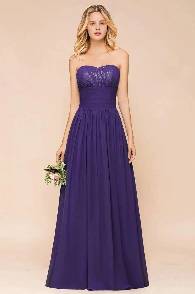 Sweetheart Chiffon Garden Bridesmaid Dress Strapless Party Dress by misshow.com