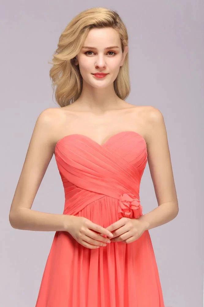 Sweetheart Sleeveless Ruffle Evening Swing Dress Chiffon aline Bridesmaid Dress (ZD13128)