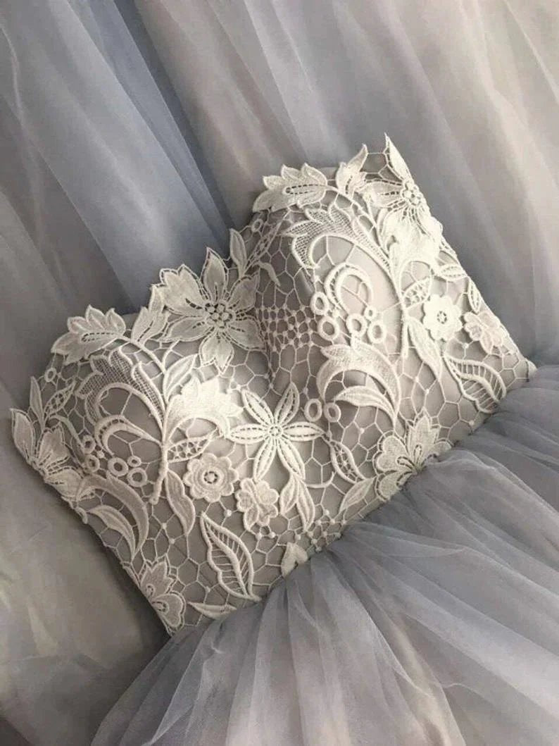 Sweetheart Strapless A Line Bohemian Wedding Dress Modest Tulle Bridal Gown (ZD16012)