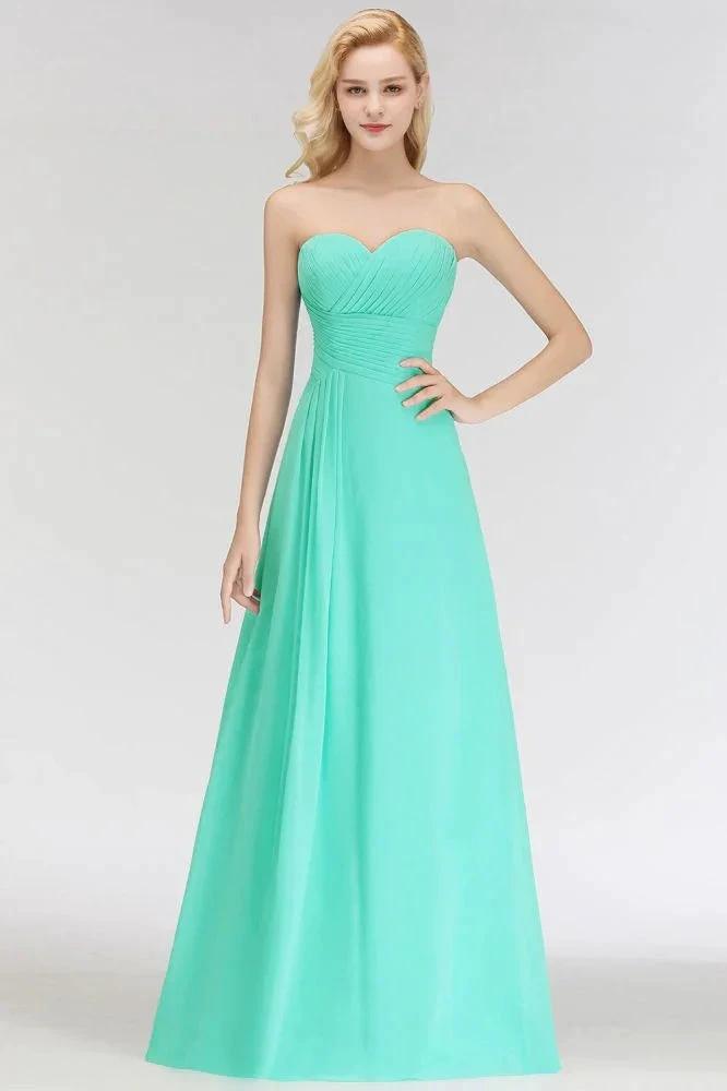 Sweetheart Strapless Floor Length Ruffles Top Bridesmaid Dress (ZD13045) - VelvetHem
