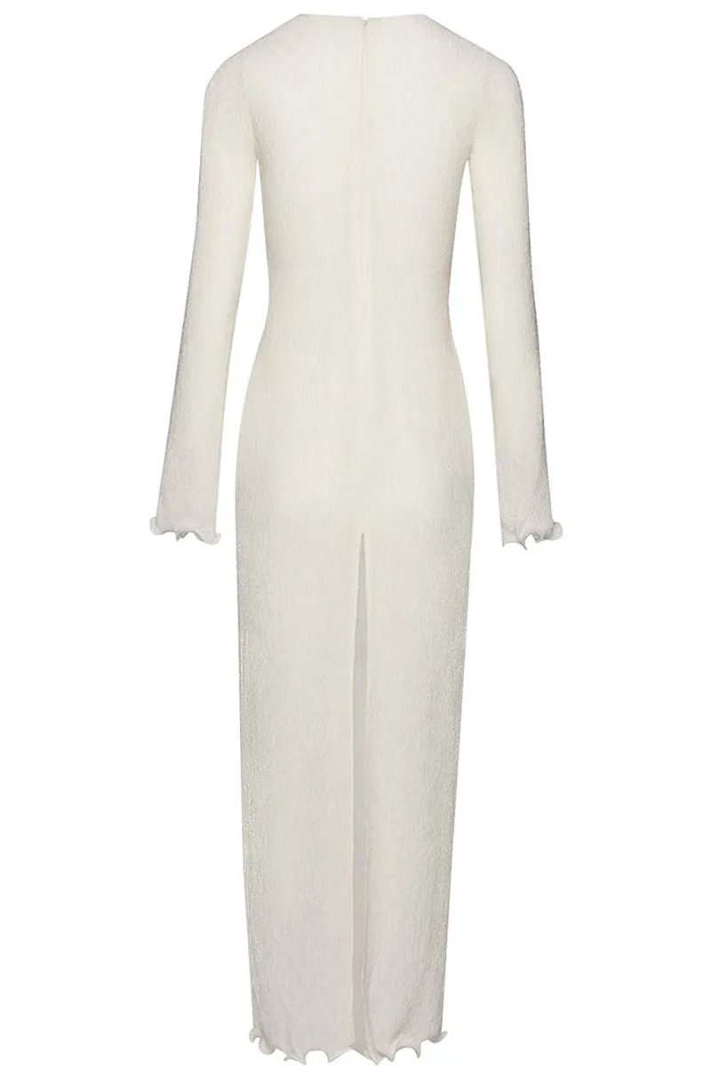 Fernanda Premium Polyester V Neck Slit Maxi Dress Wardrobe Essential