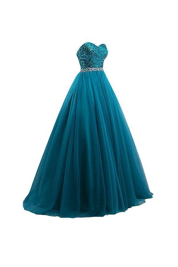 Tulle Sequin Ball Gown Prom Dresses Evening Gown (ZD13164)