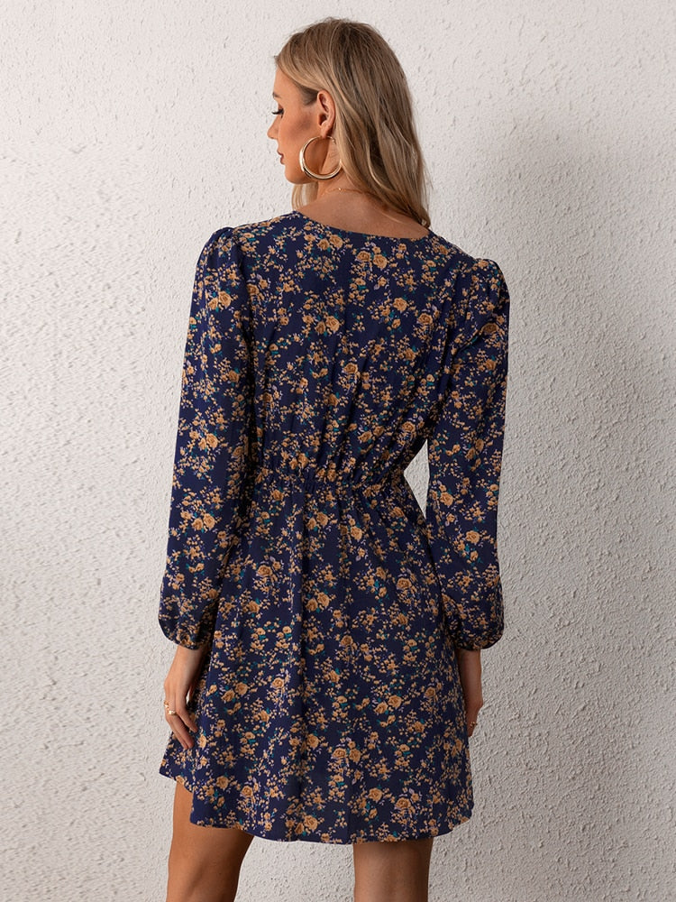 Paloma Minimalist Floral Mini Dress Designer Edit