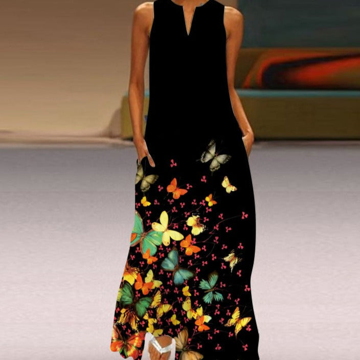 Luz Minimalist María Florales Summer Maxi Dress Chic Silhouette Collection