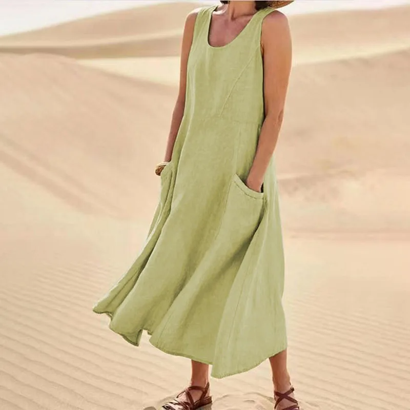 Gundisalva Timeless Sleeveless Dress with Pockets Chic Silhouette Collection