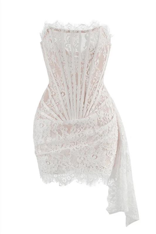 Ivanna Exclusive Strapless Lace Corset Mini Dress Venus Designer Edit