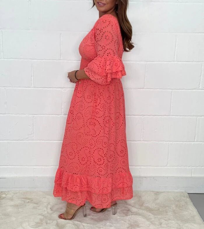 Nora Fashionable Dress with Ruffled Sleeves for Women Streetwear Style