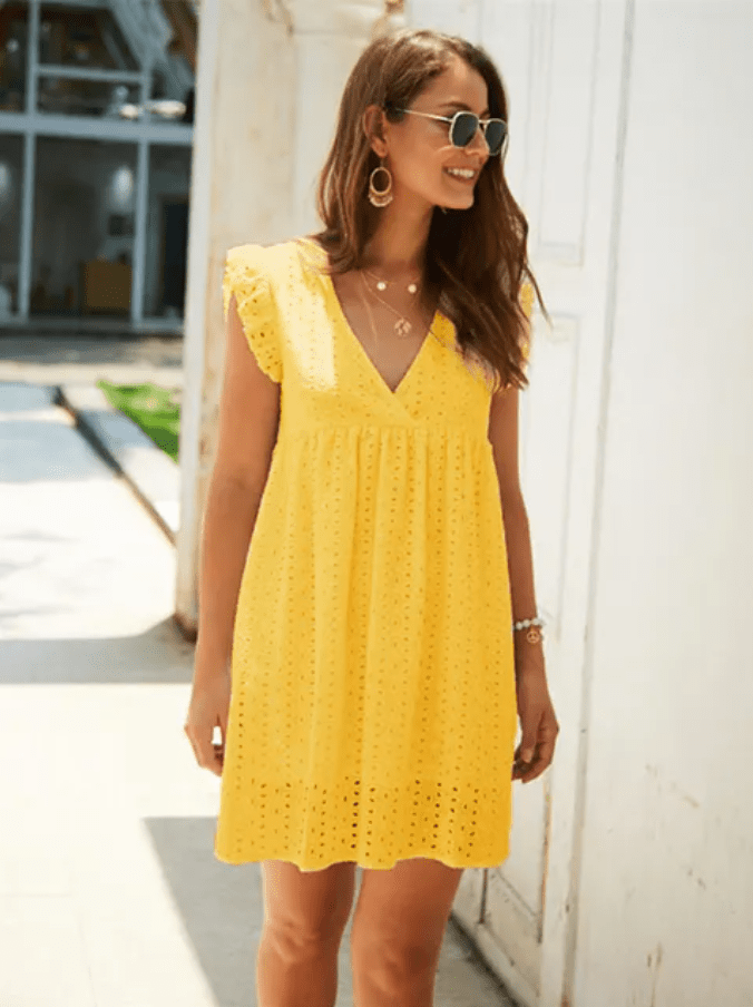 Liliana Comfortable Summer Dress with a V-neck for Women