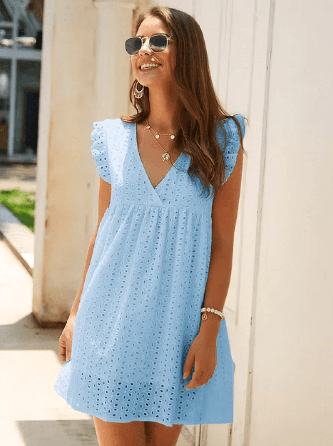 Liliana Comfortable Summer Dress with a V-neck for Women