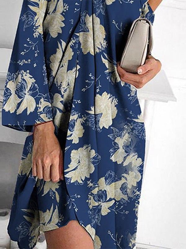 Printed Halter Off Shoulder Irregular Dress