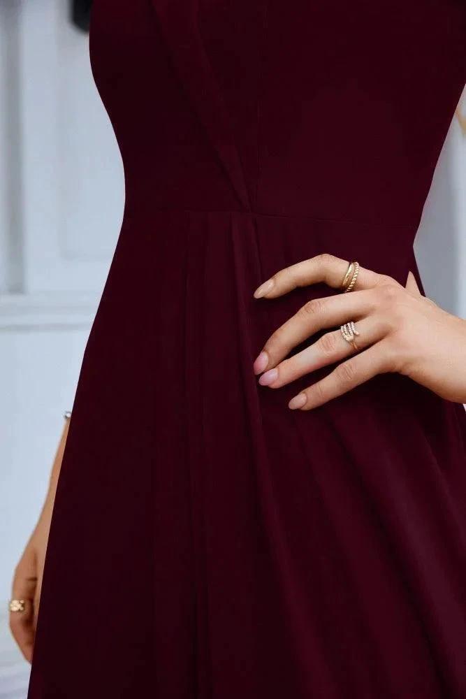 Women's thin strap off the shoulder bridesmaid mopping the floor evening dress 28093 (ZD17015)